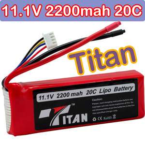   11.1V 2200MAH 20C RC LIPO Rechargeable Battery AKKU for 450 Helicopter