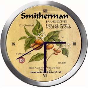  SMITHERMAN 14 Inch Coffee Metal Clock Quartz Movement 