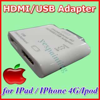 HDMI+USB Adapter Dock USB for iPad iPad2 iPhone 4G iPod  