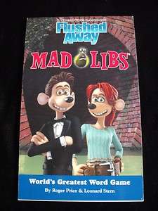 DREAMWORKS FLUSHED AWAY MOVIE MAD LIBS WORD ACTIVITY PARTY GAME BOOK 