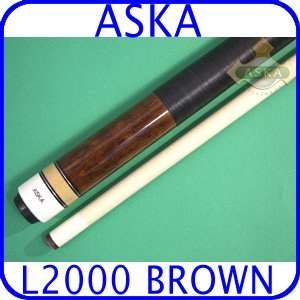  Aska Pool Cue L2000 Brown with Black Hard Cue Case: Sports 