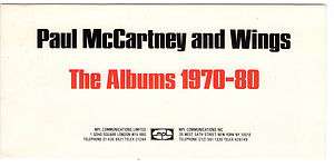 PAUL McCARTNEY WINGS The ALBUMS 1970 80 Original Promo MPL Brochure 