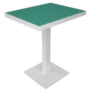   Euro 20 x 24 Pedestal Dining Table in White / Aruba