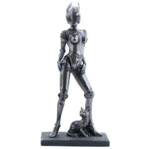  8.5 inch Figure Cyborg Girl and Cat Display Collectible 