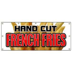   HAND CUT FRENCH FRIES BANNER SIGN chips idaho crispy onion rings frys
