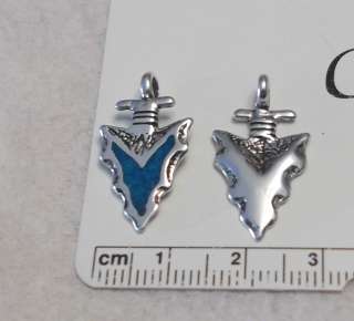 Sterling Silver Turquoise Indian Arrowhead Arrow Charm  