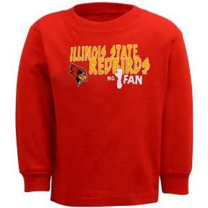 Illinois State Redbirds Toddler Red #1 Fan Long Sleeve T shirt:  