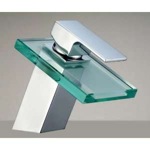 Chrome & Glass Waterfall Faucet for Vessel, Sink or Bath (Model 6100 