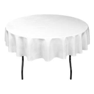 70 Inch Round Polyester Tablecloth White