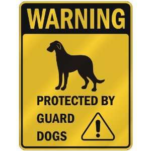 WARNING  IRISH WOLFHOUND PROTECTED BY GUARD DOGS  PARKING SIGN DOG