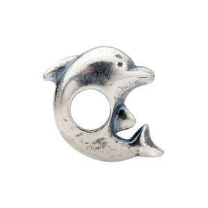   Sterling Silver 13.00X12.25 mm Kera Dolphin Bead: Kera Beads: Jewelry
