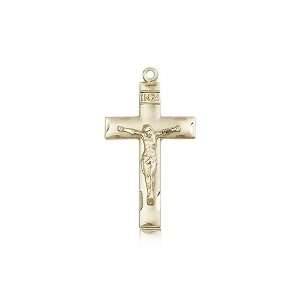 14kt Gold Crucifix Medal 1 1/8 x 5/8 Inches 0624KT No Chain Included 