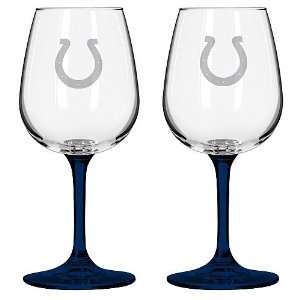  Boelter Indianapolis Colts 12oz. Wine Glasses  Set of 2 