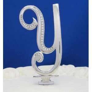  Swarovski Crystal Monogram Cake Topper Initial Letter Y 