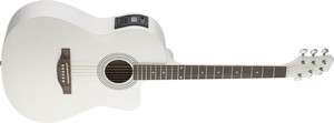 STAGG White Electro Acoustic Dreadnought Guitar with 4 Band EQ  