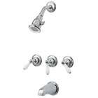   Handle Tub and Shower Trim Porcelain Lever Polished Chrome With White