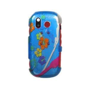  Reinforced Plastic Phone Design Cover Case Hibiscus Blue 