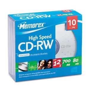  Memorex® CD RW High Speed Rewritable Disc DISC,CDRW,80 