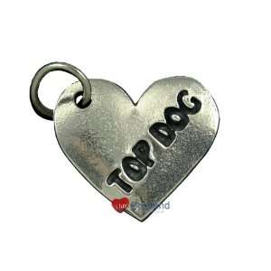  Dog Pet Tag Pewter Top Dog Heart Shape: Patio, Lawn 