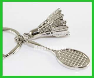 High quality Metal Alloy 3D Badminton Shape Keychain Ring Gift idea 