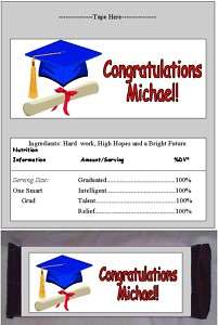 Graduation Party Candy Bar Wrapper Label Favor Personalized  