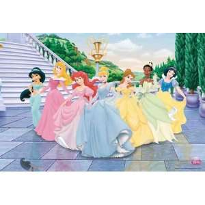 Disney princesses in long dresses POSTER 34 x 23.5 Snow White Little 