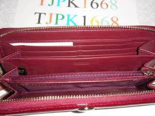   Set NWT COACH~Garnet~Galley Embossed Patent E & W Tote 17728 + Wallet