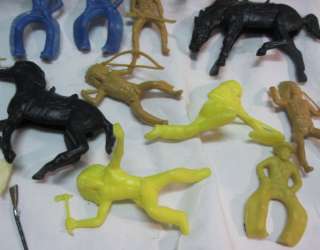   PLASTIC RUBBER COWBOY~INDIAN ~HORSE WESTERN TOYS~PLAY SETS~MARX~TIMMEE