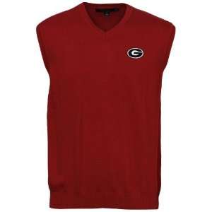   Georgia Bulldogs Red Cashmere V neck Sweater Vest