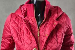 NEW GUESS Marciano Womens Coats Satin Disco PINK PUFFER Hooded Jacket 