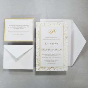 100 DIY Gold Swirl Anniversary/Wedding Invitations  