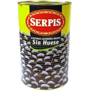 Serpis Black Olives Pitted, 4.41 Pound Grocery & Gourmet Food