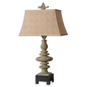 Uttermost 35 Inch Hartencia Lamp In Gray Wash w/ Mossy Green & Rusty 