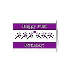  6 dancers Birthday Purple 34 Card Toys & Games