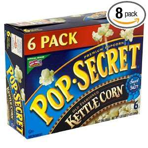 Pop Secret Popcorn, Kettle Corn, 6 Count Packages (Pack of 8):  