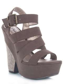 NEW QUPID Women Casual Open Toe Strappy Chunky High Heel Wedge Sandal 