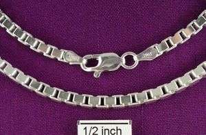 18 INCH SOLID STERLING SILVER 3MM BOX CHAIN NECKLACE  