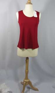 EILEEN FISHER NWT $88 Silk Jersey Scoop Neck Tank CHINA RED 