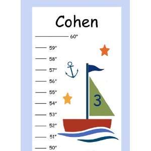  Personalized Baby Boats & Whales Canvas Growth Chart: Everything Else