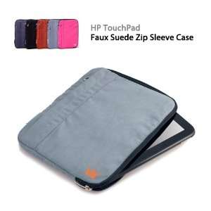   Faux Suede Zip Sleeve Case (Grey) for HP Touchpad Electronics