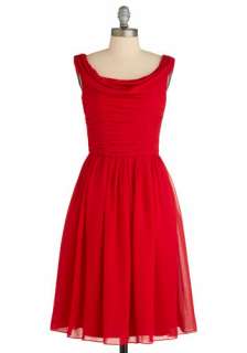 Red y to Dance Dress   Red, Solid, Formal, Wedding, Party, Vintage 