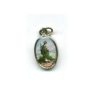 Saint/St. Jude Silver Plated Charm with Velour Bag Impossible Causes 