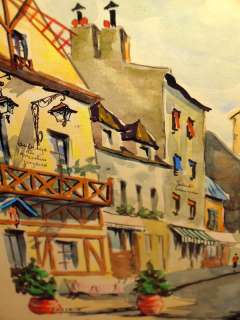 LACROIX Montmarte French Cityscape Windmill Street Scene Watercolor 