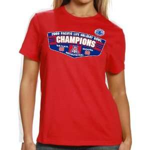   Red 2009 Holiday Bowl Champions Score T shirt