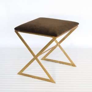  Athena Gold and Brown Velvet Side Stool Baby