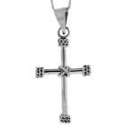 Sabrina Silver Sterling Silver 1 3/4 Wire Wrapped Tube Cross Pendant