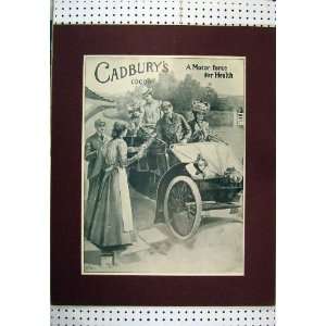   C1902 Advert CadburyS Cocoa Motor Car Men Women Print