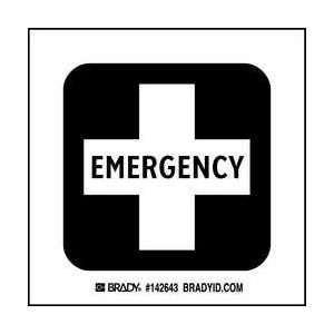  Emergency Sign,4 X 4 In,ss   BRADY