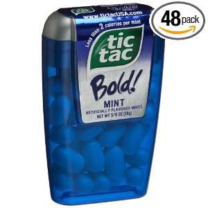 Tic Tac Bold Mint, 00.625 Ounce Dispensers (Pack of 48)  
