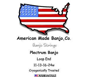 American Made Banjo Company Plectrum Banjo Strings 11 13 16 24w  